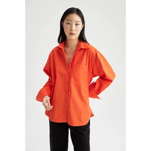 DEFACTO Oversized Long Sleeve Poplin Shirt