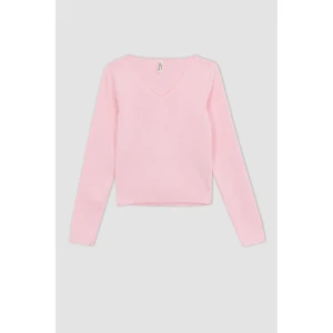 DEFACTO Girl Crop V-neck Pullover