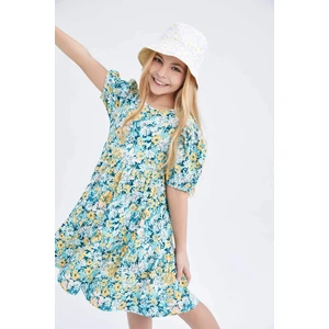 DEFACTO Girls Floral Short Sleeve Dress