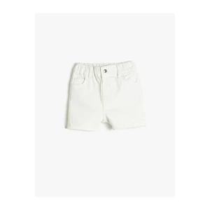 Koton Jeans Shorts with Pocket, Cotton and Elastic Waist.