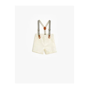 Koton Linen-Mixed Strap Shorts with Pocket