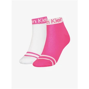 Calvin Klein Set of two pairs of women's socks in pink and white Calvin Kle - Ladies