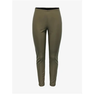 Khaki Women's Leatherette Leggings JDY Soya - Women