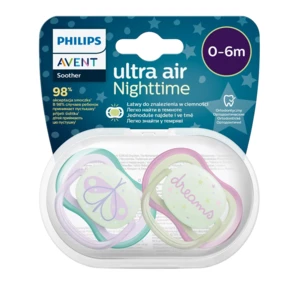 Philips AVENT Cumlík Ultra air nočný 0-6m dievča 2ks