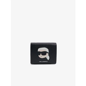 Black women's small leather wallet KARL LAGERFELD - Women