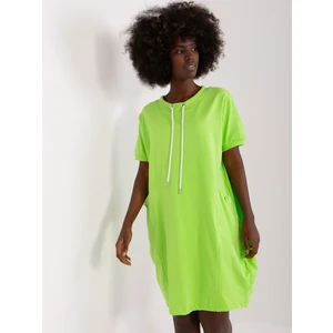 Light green basic dress with short sleeves