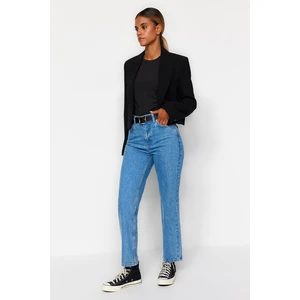 Trendyol Blue High Waist Straight Jeans