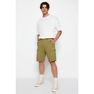 Trendyol Khaki Comfort Fit Cargo Pocket Denim Denim Shorts & Bermuda