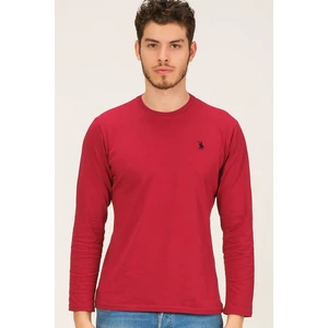 T8588 DEWBERRY BIKE COLLAR MEN'S SWEATSHIRT-BURGUNDY