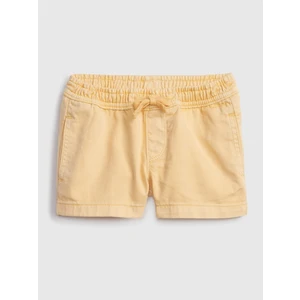 Žluté holčičí dětské kraťasy pull-on shorts