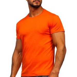 Oranžové pánske tričko bez potlače Bolf 2005-32