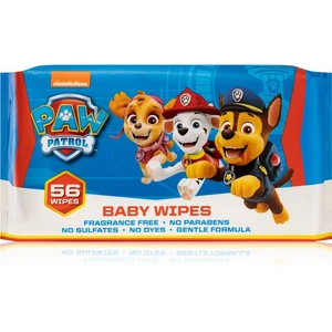 Nickelodeon Paw Patrol Baby Wipes detské jemné vlhčené obrúsky 56 ks