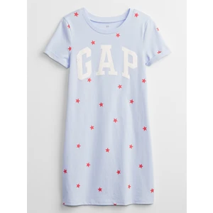 Modré holčičí dětské šaty GAP Logo t-shirt dress