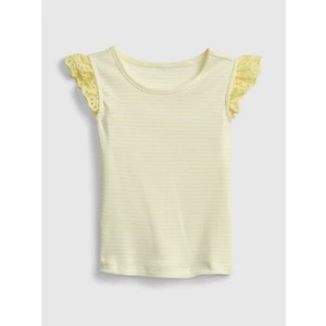 Žlutý holčičí dětský top lace-trim tank