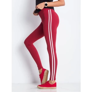 Bordó leggings csíkokkal