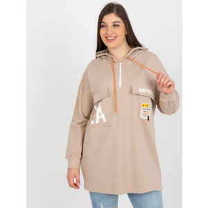 Oversized Beige Hoodie