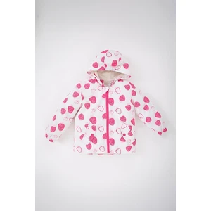 DEFACTO Baby Girl Patterned Water Repellent Hooded Coat