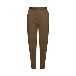 Tommy Hilfiger Nohavice - COTTON SATEEN TAPERED CHINO PANT zelené