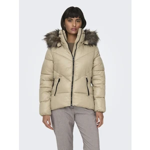 Beige women's quilted jacket ONLY Fever - Women