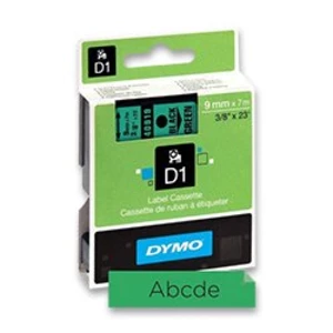 Dymo D1 40919, S0720740, 9mm x 7m černý tisk / zelený podklad, originální páska