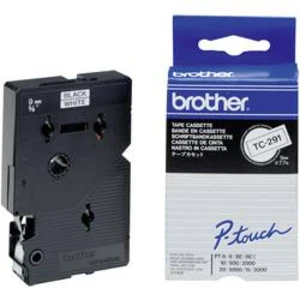 Páska do štítkovača Brother TC-291, 9 mm, 7.7 m, čierna, biela