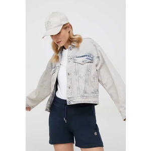 Blue and White Ladies Oversize Denim Jacket Pepe Jeans Turner Rose - Women