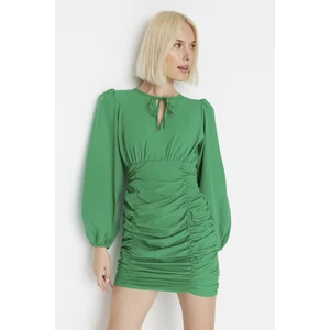 Trendyol Limited Edition Green Tie Detailed Dress