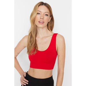 Trendyol Red Seamless/Seamless Support Textured, Patterned Sports Bra