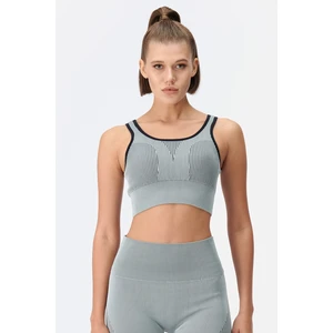 Dagi Sports Bra - Gray - Geometric pattern