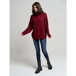 Big Star Woman's Turtleneck Sweater 160972 Burgundy