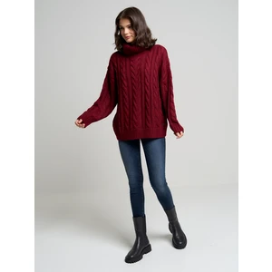 Big Star Woman's Turtleneck Sweater 160972 Burgundy