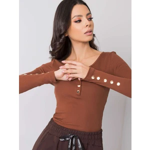 RUE PARIS Brown blouse with buttons