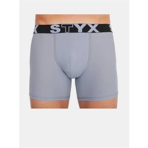 Men&#39;s boxers Styx long sports rubber light gray (U1067)