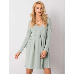 RUE PARIS Pistachio cotton dress