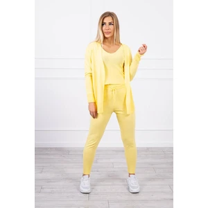 3-piece sweater set yellow