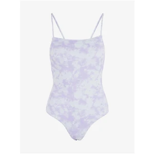 Purple-White Patterned One Pieces Vilma Swimwear - Women