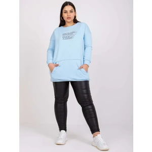 Light blue jersey blouse plus size Desiree