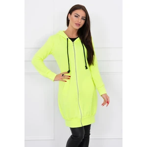 Hooded dress with a hood yellow neon