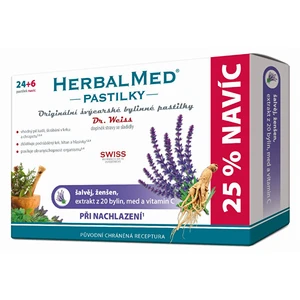 Simply You HerbalMed pastilky Dr. Weiss pri kašli 24 pastiliek + 6 pastiliek ZADARMO