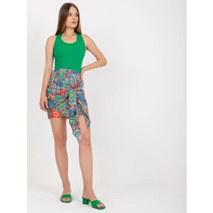 Patterned mini pencil skirt with binding RUE PARIS