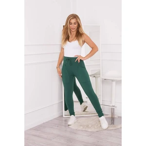 Sweatpants with tie at waist dark green