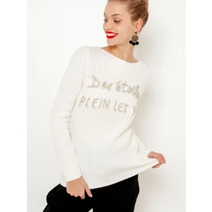 White sweater with Christmas motif CAMAIEU - Women