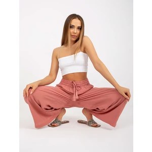 Dark pink fabric trousers with wide leg SUBLEVEL