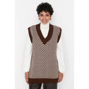 Trendyol Sweater - Brown - Fitted