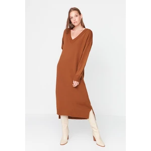 Trendyol Brown Oversize Knitwear Dress