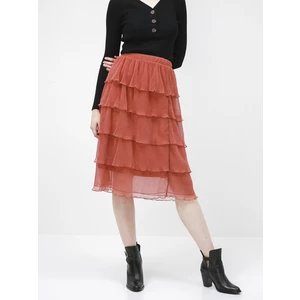 Brown midi skirt VERO MODA Mira