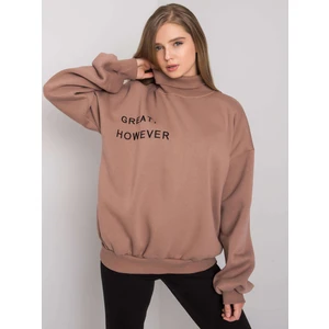 Light brown padded turtleneck sweatshirt