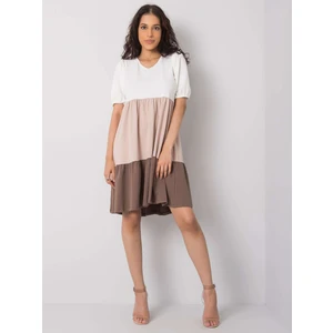 RUE PARIS Dark beige cotton dress