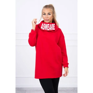 Padded sweatshirt with hood red