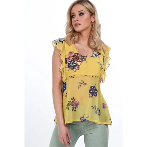 Yellow blouse with flowers every day